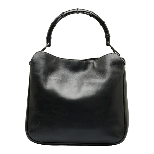 グッチ バンブー ハンドバッグ ショルダーバッグ 2WAY 001 1638 2123 ブラック レザー レディース GUCCI 【中古】