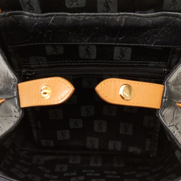 サンローラン モノグラム リュック バックパック ブラック ブラウン レザー レディース SAINT LAURENT 【中古】