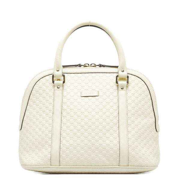 グッチ マイクログッチシマ ハンドバッグ ショルダーバッグ 2WAY 449663 ホワイト レザー レディース GUCCI 【中古】