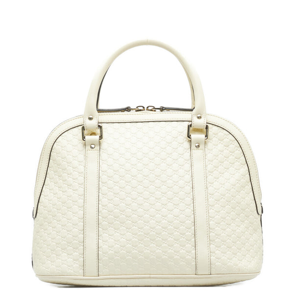 グッチ マイクログッチシマ ハンドバッグ ショルダーバッグ 2WAY 449663 ホワイト レザー レディース GUCCI 【中古】