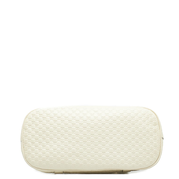 グッチ マイクログッチシマ ハンドバッグ ショルダーバッグ 2WAY 449663 ホワイト レザー レディース GUCCI 【中古】