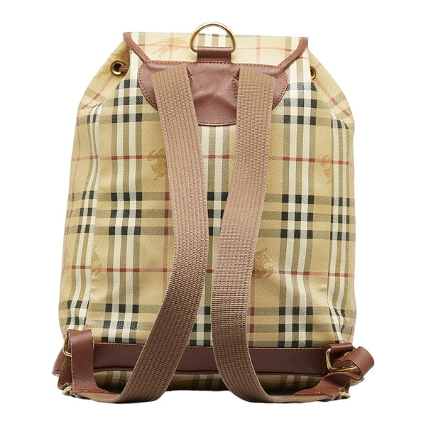 バーバリー ノバチェック シャドーホース リュック バックパック ベージュ ブラウン PVC レザー レディース BURBERRY 【中古】