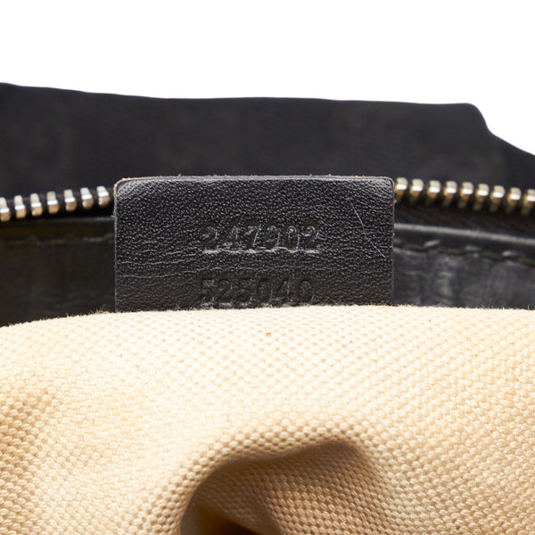 グッチ GGキャンバス スーキー ハンドバッグ 247902 ブラック キャンバス レザー レディース GUCCI 【中古】