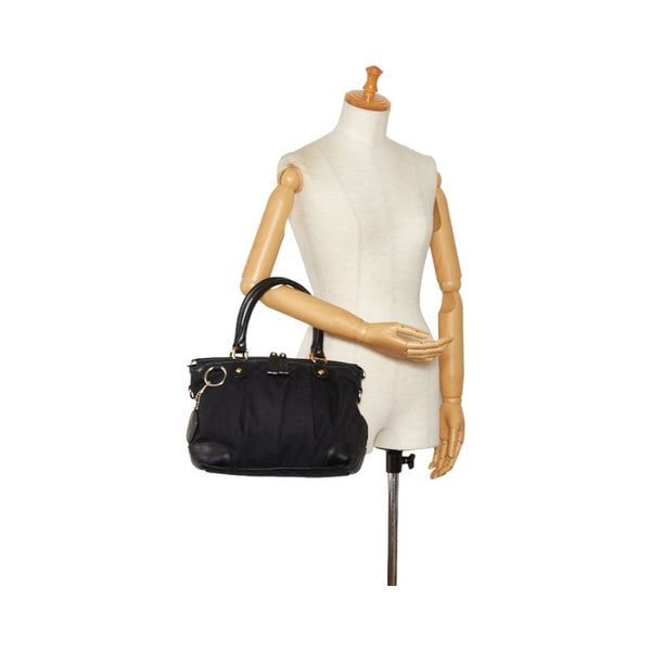 グッチ GGキャンバス スーキー ハンドバッグ 247902 ブラック キャンバス レザー レディース GUCCI 【中古】