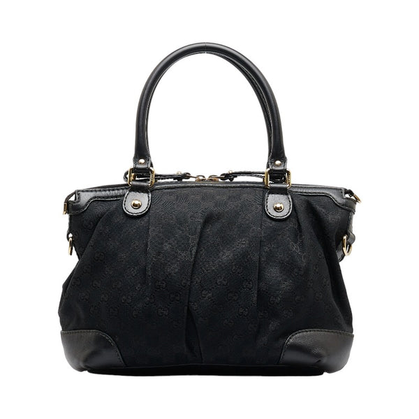 グッチ GGキャンバス スーキー ハンドバッグ 247902 ブラック キャンバス レザー レディース GUCCI 【中古】