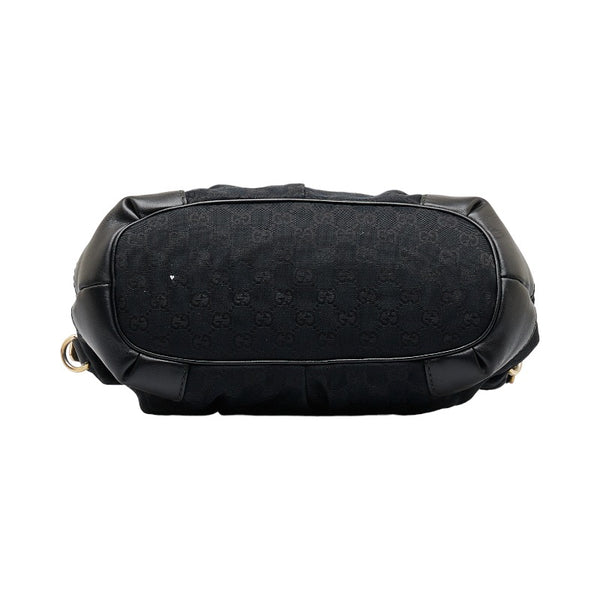 グッチ GGキャンバス スーキー ハンドバッグ 247902 ブラック キャンバス レザー レディース GUCCI 【中古】