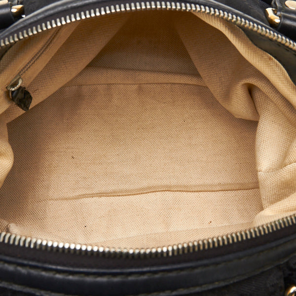 グッチ GGキャンバス スーキー ハンドバッグ 247902 ブラック キャンバス レザー レディース GUCCI 【中古】