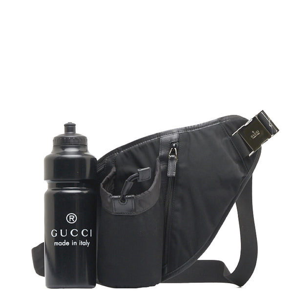 グッチ ボディバッグ ウエストバッグ ショルダーバッグ 018 1611 ブラック ナイロン レザー レディース GUCCI 【中古】