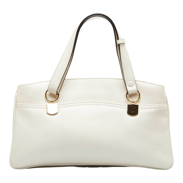 グッチ GGマーモント アリー ラージ ハンドバッグ ショルダーバッグ 550130 オフホワイト レザー レディース GUCCI 【中古】