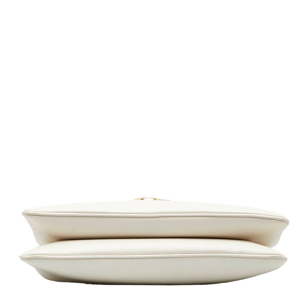 グッチ GGマーモント アリー ラージ ハンドバッグ ショルダーバッグ 550130 オフホワイト レザー レディース GUCCI 【中古】