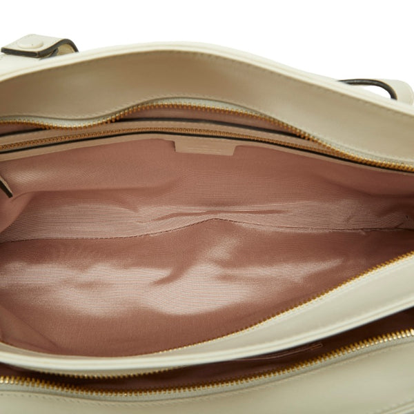 グッチ GGマーモント アリー ラージ ハンドバッグ ショルダーバッグ 550130 オフホワイト レザー レディース GUCCI 【中古】