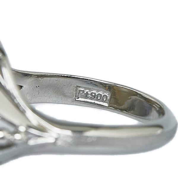 Pt900 プラチナ 白蝶真珠12.2mm ダイヤ0.41ct リング 指輪 レディース 5.5号 【中古】