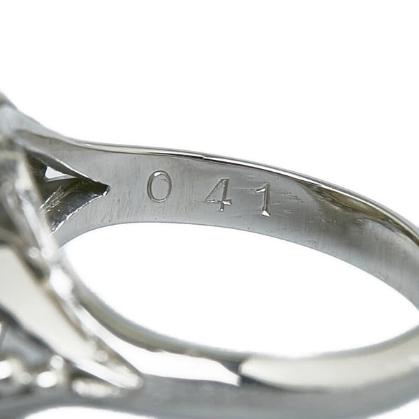Pt900 プラチナ 白蝶真珠12.2mm ダイヤ0.41ct リング 指輪 レディース 5.5号 【中古】