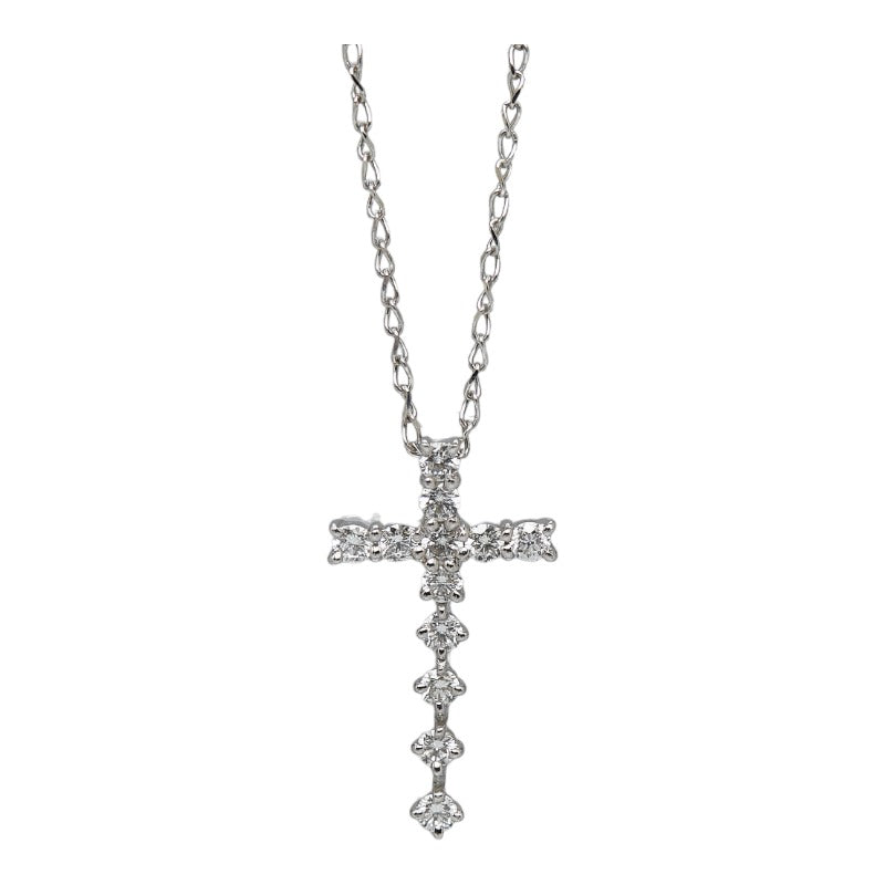 クロス 十字架 モチーフ ネックレス Pt950 プラチナ レディース 【中古】