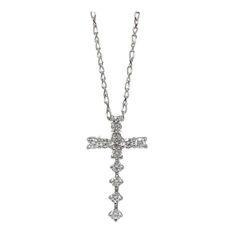 クロス 十字架 モチーフ ネックレス Pt950 プラチナ レディース 【中古】