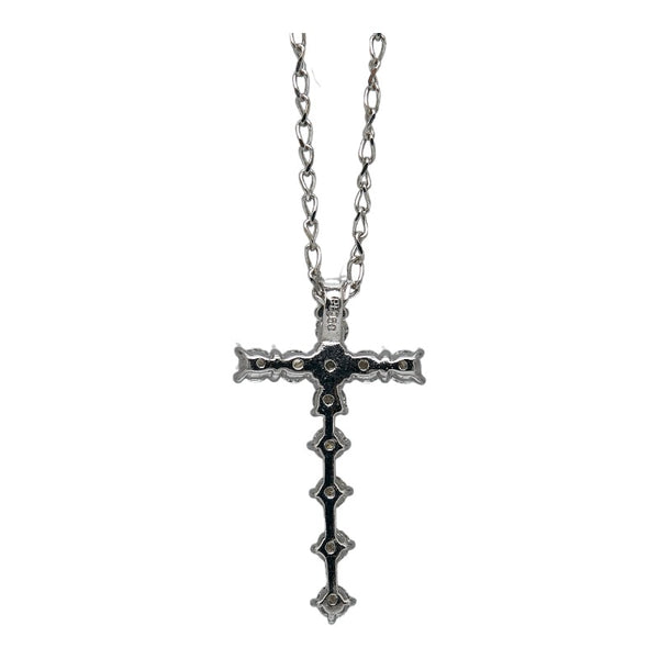 クロス 十字架 モチーフ ネックレス Pt950 プラチナ レディース 【中古】