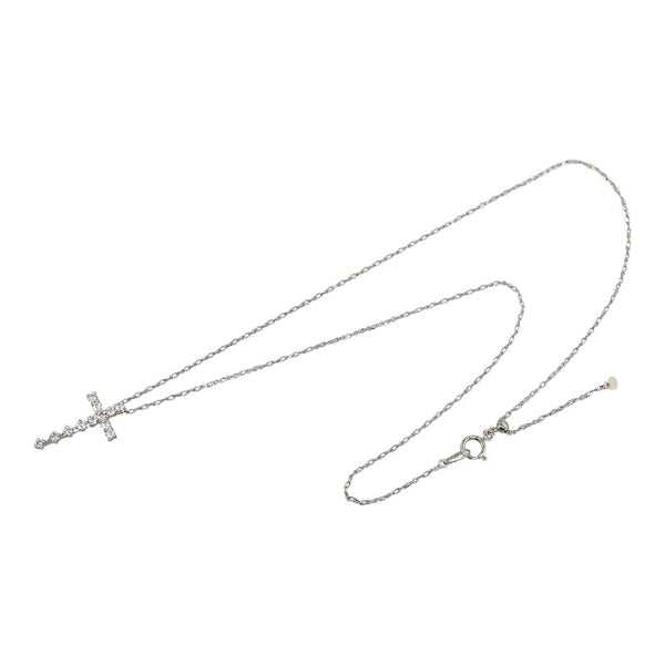 クロス 十字架 モチーフ ネックレス Pt950 プラチナ レディース 【中古】