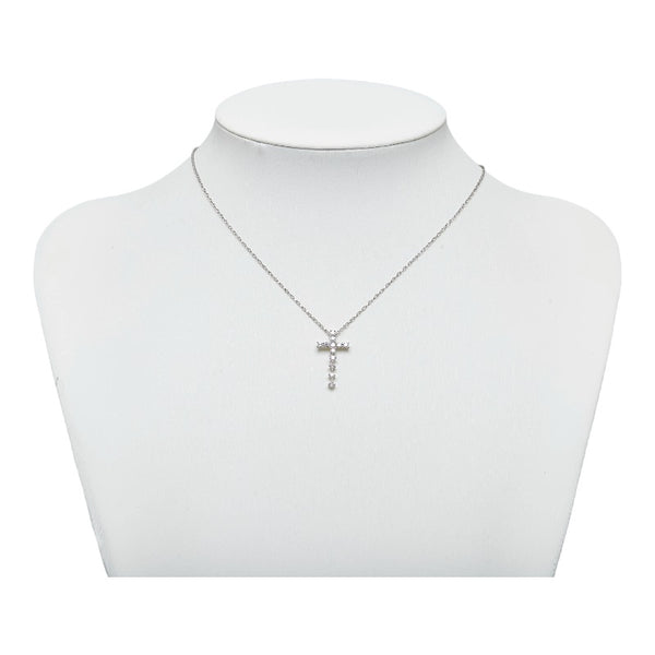 クロス 十字架 モチーフ ネックレス Pt950 プラチナ レディース 【中古】