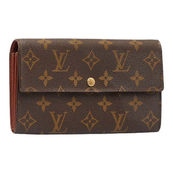 ルイ ヴィトン モノグラム ポシェット ポルト モネ クレディ 長財布 M61725 ブラウン PVC レザー レディース LOUIS VUITTON 【中古】