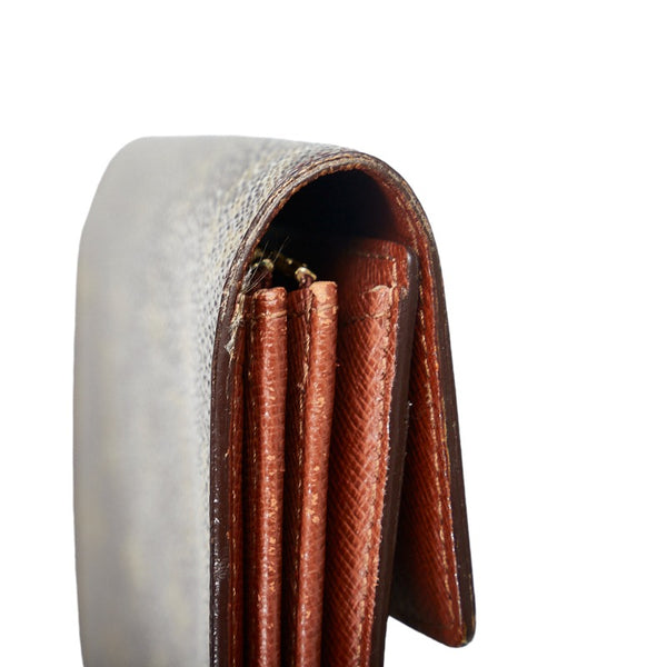 ルイ ヴィトン モノグラム ポシェット ポルト モネ クレディ 長財布 M61725 ブラウン PVC レザー レディース LOUIS VUITTON 【中古】