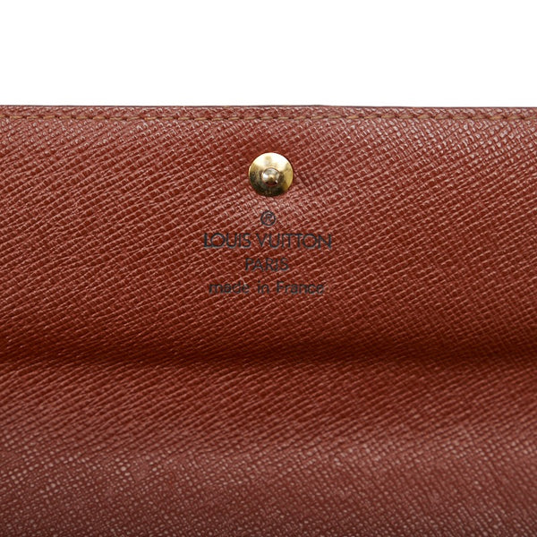 ルイ ヴィトン モノグラム ポシェット ポルト モネ クレディ 長財布 M61725 ブラウン PVC レザー レディース LOUIS VUITTON 【中古】