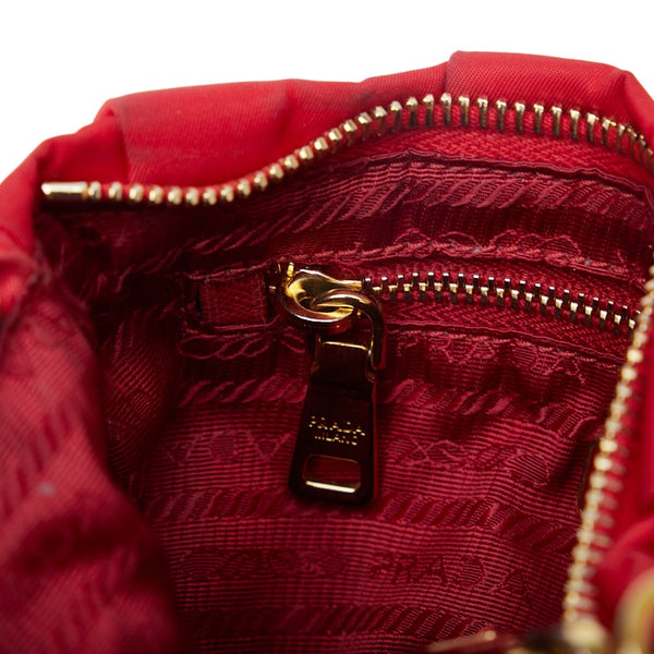 プラダ ポーチ レッド ナイロン レディース PRADA 【中古】