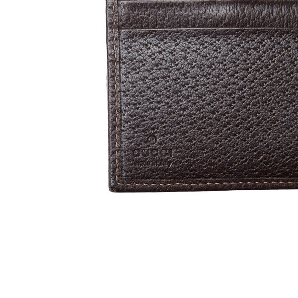 グッチ GGキャンバス アビー 二つ折り財布 141411 ベージュ ブラウン キャンバス レザー レディース GUCCI 【中古】