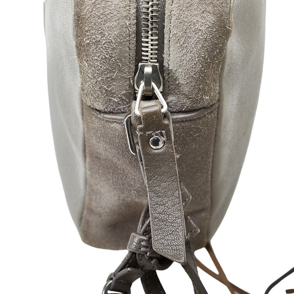 サンローラン ルー タッセル 斜め掛け ショルダーバッグ カメラバッグ 470299 グレー レザー レディース SAINT LAURENT 【中古】
