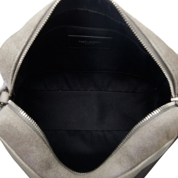 サンローラン ルー タッセル 斜め掛け ショルダーバッグ カメラバッグ 470299 グレー レザー レディース SAINT LAURENT 【中古】