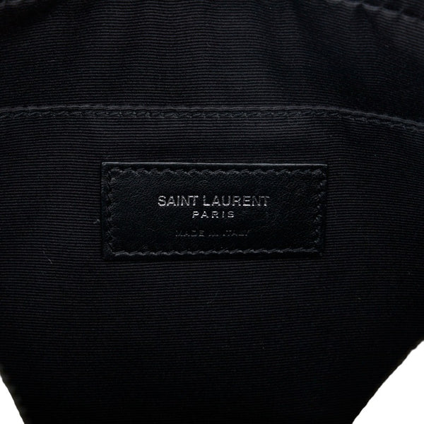 サンローラン ルー タッセル 斜め掛け ショルダーバッグ カメラバッグ 470299 グレー レザー レディース SAINT LAURENT 【中古】