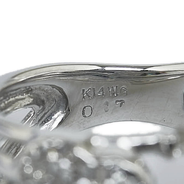 ピンキーリング ハートモチーフ リング 指輪 K14WG ホワイトゴールド レディース 【中古】