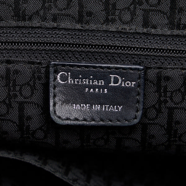 ディオール ヘリンボーン ハンドバッグ ブラック ツイード レザー レディース Dior 【中古】