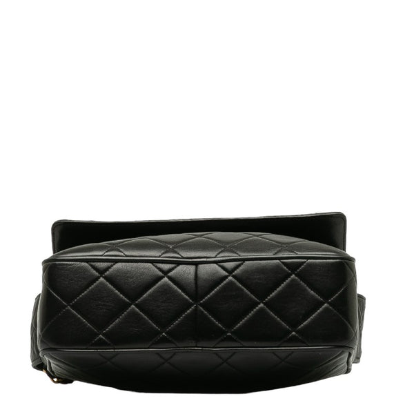 シャネル マトラッセ ココマーク タッセル 斜め掛け ショルダーバッグ ブラック レザー レディース CHANEL 【中古】