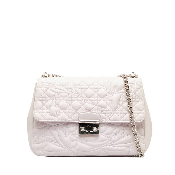 ディオール カナージュ ニューロック シルバー金具 チェーンショルダーバッグ ピンク レザー レディース Dior 【中古】