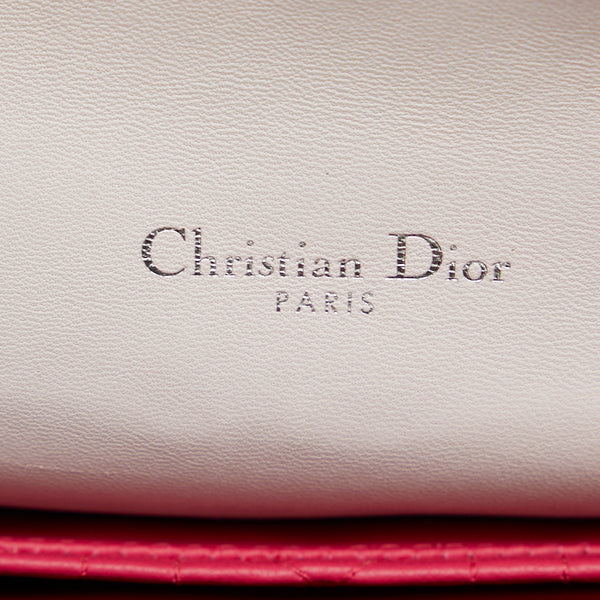 ディオール カナージュ ニューロック シルバー金具 チェーンショルダーバッグ ピンク レザー レディース Dior 【中古】
