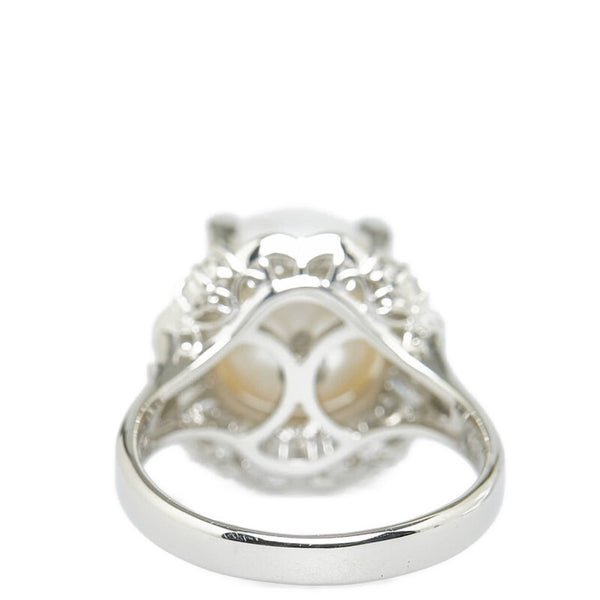 Pt900 プラチナ パール10mm ダイヤ0.43ct リング 指輪 レディース 10.5号 【中古】