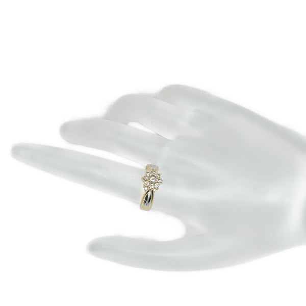 Pt900 プラチナ K18YG イエローゴールド コンビ ダイヤ0.50ct リング 指輪 レディース 10.5号 【中古】