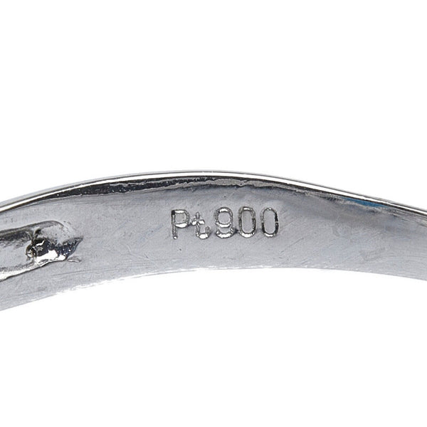 Pt900 プラチナ ターコイズ ダイヤ0.01ct ハート リング 指輪 レディース 12号 【中古】