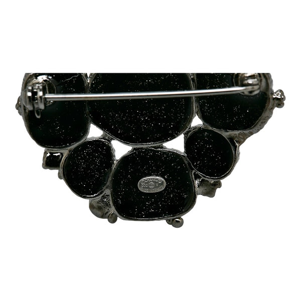 シャネル ココマーク ビジュー ブローチ ブラック シルバー メタル レディース CHANEL 【中古】