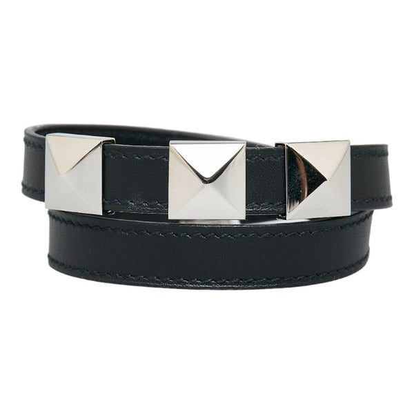 エルメス メドールダブル ブレスレット ブラック レディース HERMES 【中古】