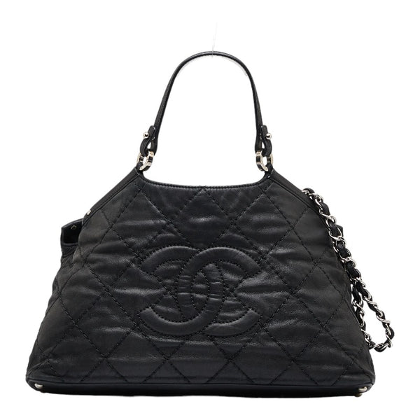 シャネル ワイルドステッチ ココマーク ハンドバッグ チェーン ショルダーバッグ ブラック レザー レディース CHANEL 【中古】