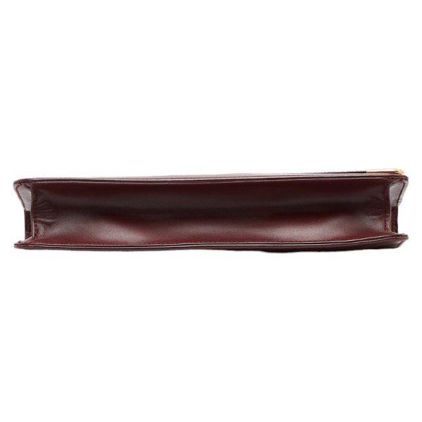 カルティエ マスト クラッチバッグ セカンドバッグ ワインレッド ボルドー レザー レディース CARTIER 【中古】