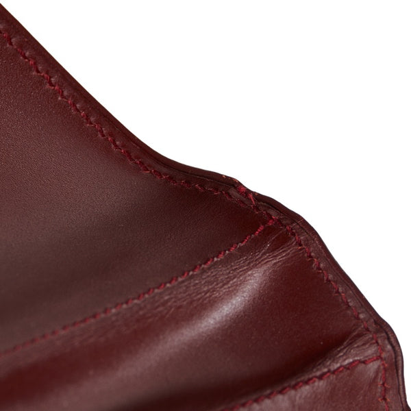 カルティエ マスト クラッチバッグ セカンドバッグ ワインレッド ボルドー レザー レディース CARTIER 【中古】