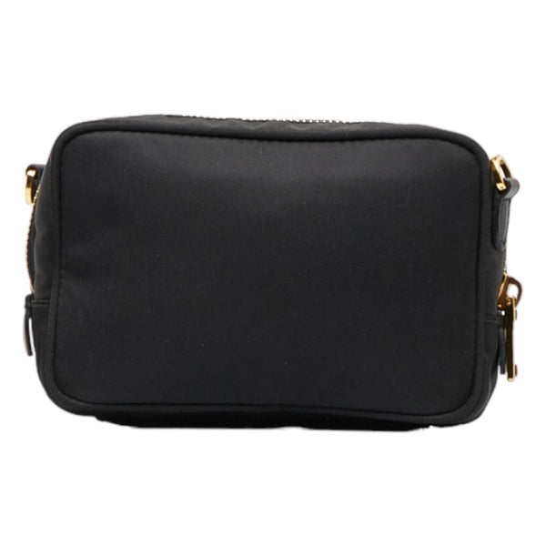 プラダ リボン 斜め掛け ショルダーバッグ  ブラック ナイロン レディース PRADA 【中古】