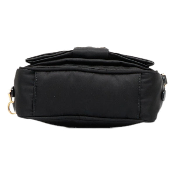 プラダ リボン 斜め掛け ショルダーバッグ  ブラック ナイロン レディース PRADA 【中古】