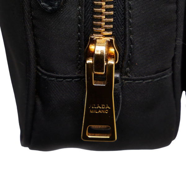 プラダ リボン 斜め掛け ショルダーバッグ  ブラック ナイロン レディース PRADA 【中古】