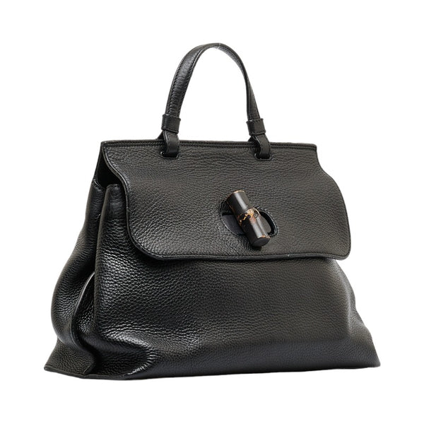 グッチ バンブー デイリー ハンドバッグ ショルダーバッグ 2WAY 392013 ブラック レザー レディース GUCCI 【中古】