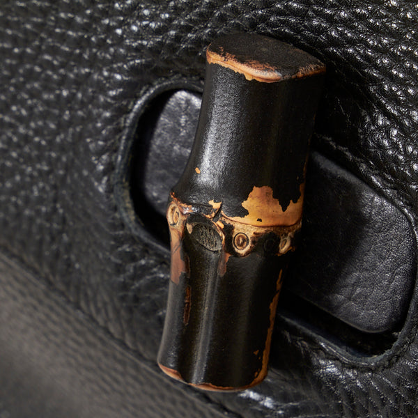 グッチ バンブー デイリー ハンドバッグ ショルダーバッグ 2WAY 392013 ブラック レザー レディース GUCCI 【中古】