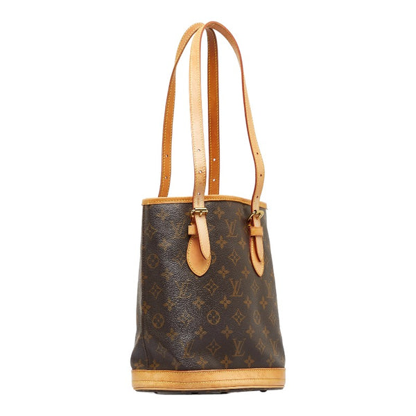 ルイ ヴィトン モノグラム バケットPM トートバッグ ショルダーバッグ M42238 ブラウン PVC レザー レディース LOUIS VUITTON 【中古】