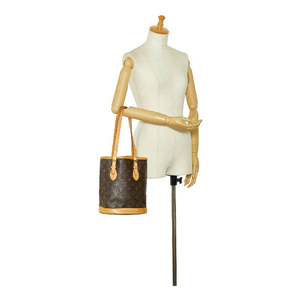 ルイ ヴィトン モノグラム バケットPM トートバッグ ショルダーバッグ M42238 ブラウン PVC レザー レディース LOUIS VUITTON 【中古】